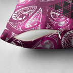 Matariki New Zealand Pillow Cover NZ Niho Taniwha Maori New Year Pink Galaxy