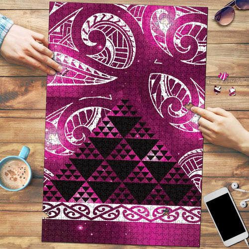 Matariki New Zealand Puzzle NZ Niho Taniwha Maori New Year Pink Galaxy