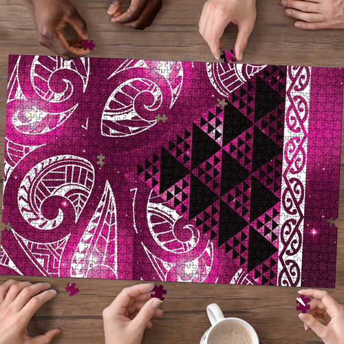 Matariki New Zealand Puzzle NZ Niho Taniwha Maori New Year Pink Galaxy