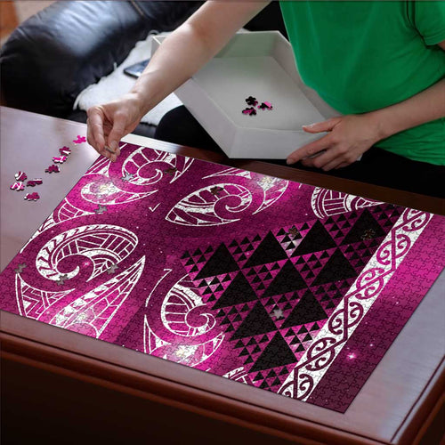 Matariki New Zealand Puzzle NZ Niho Taniwha Maori New Year Pink Galaxy