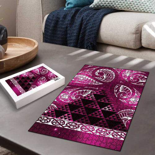 Matariki New Zealand Puzzle NZ Niho Taniwha Maori New Year Pink Galaxy
