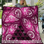 Matariki New Zealand Quilt NZ Niho Taniwha Maori New Year Pink Galaxy