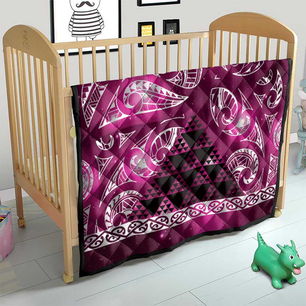 Matariki New Zealand Quilt NZ Niho Taniwha Maori New Year Pink Galaxy