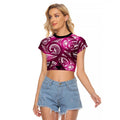 Matariki New Zealand Raglan Cropped T Shirt NZ Niho Taniwha Maori New Year Pink Galaxy