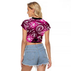 Matariki New Zealand Raglan Cropped T Shirt NZ Niho Taniwha Maori New Year Pink Galaxy