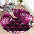 Matariki New Zealand Round Carpet NZ Niho Taniwha Maori New Year Pink Galaxy