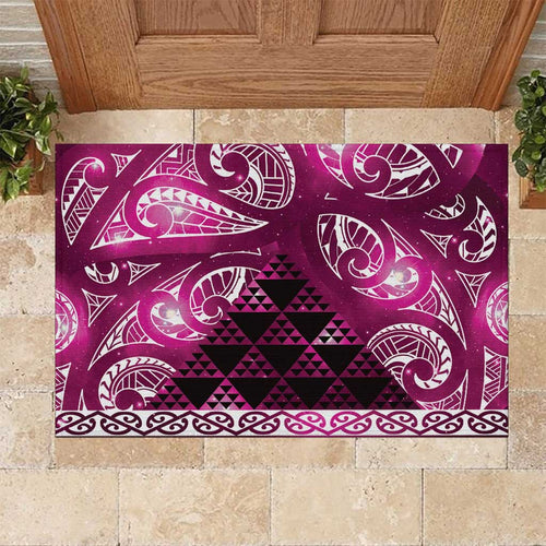 Matariki New Zealand Rubber Doormat NZ Niho Taniwha Maori New Year Pink Galaxy