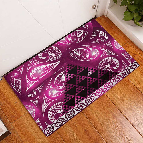 Matariki New Zealand Rubber Doormat NZ Niho Taniwha Maori New Year Pink Galaxy