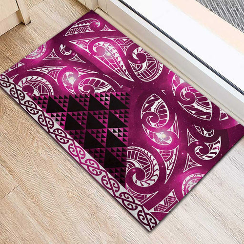 Matariki New Zealand Rubber Doormat NZ Niho Taniwha Maori New Year Pink Galaxy
