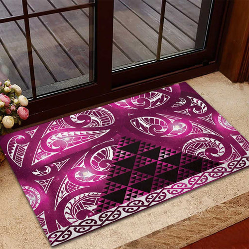 Matariki New Zealand Rubber Doormat NZ Niho Taniwha Maori New Year Pink Galaxy