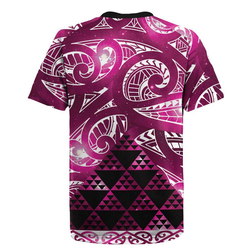 Matariki New Zealand Rugby Jersey NZ Niho Taniwha Maori New Year Pink Galaxy