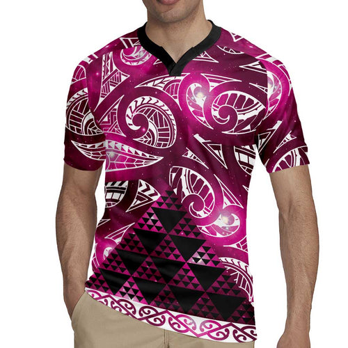 Matariki New Zealand Rugby Jersey NZ Niho Taniwha Maori New Year Pink Galaxy