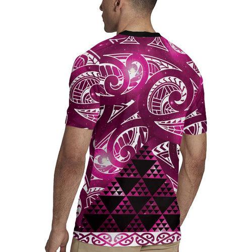 Matariki New Zealand Rugby Jersey NZ Niho Taniwha Maori New Year Pink Galaxy