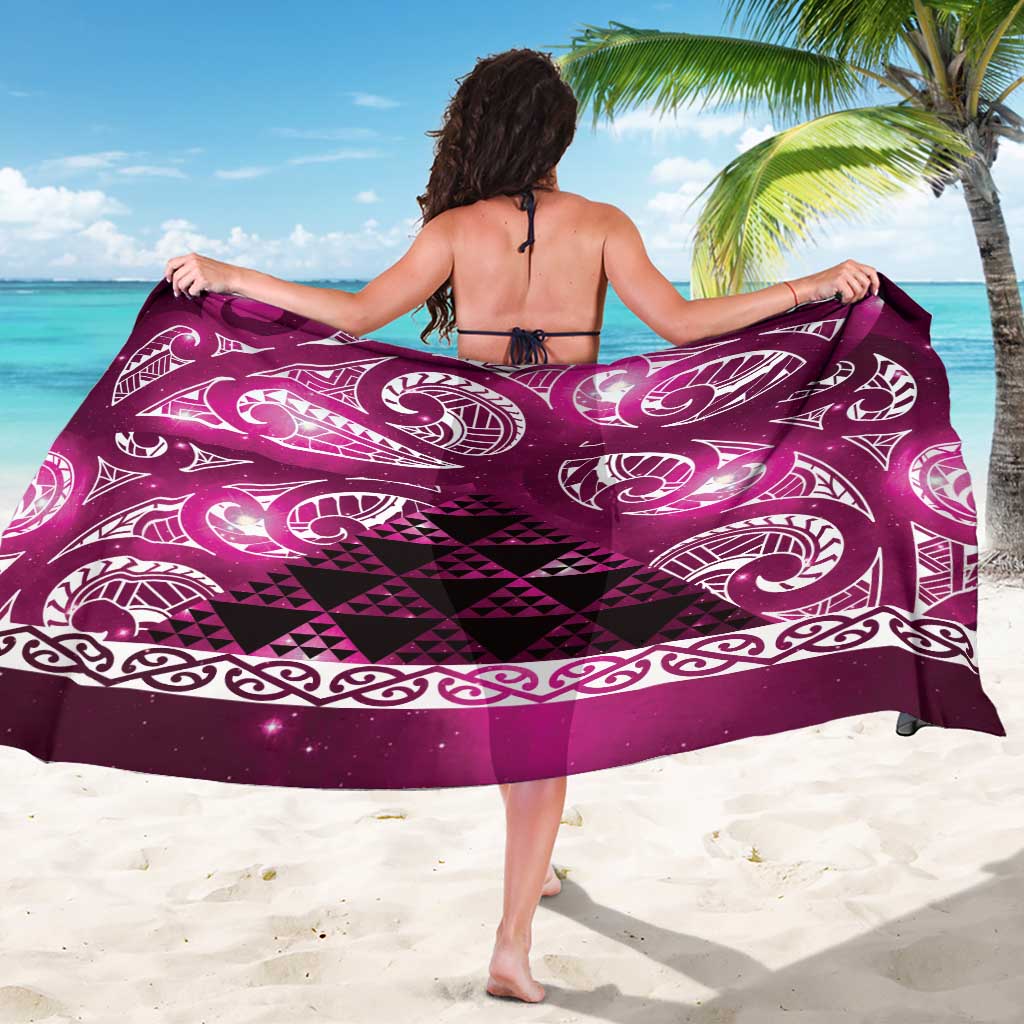 Matariki New Zealand Sarong NZ Niho Taniwha Maori New Year Pink Galaxy