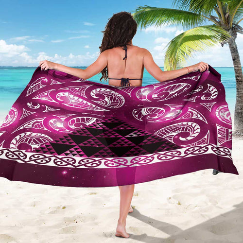 Matariki New Zealand Sarong NZ Niho Taniwha Maori New Year Pink Galaxy