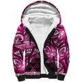Matariki New Zealand Sherpa Hoodie NZ Niho Taniwha Maori New Year Pink Galaxy