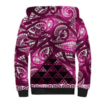 Matariki New Zealand Sherpa Hoodie NZ Niho Taniwha Maori New Year Pink Galaxy