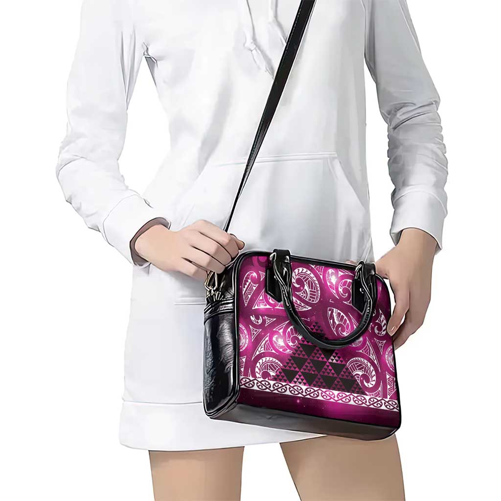 Matariki New Zealand Shoulder Handbag NZ Niho Taniwha Maori New Year Pink Galaxy