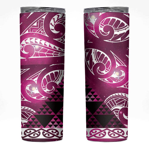 Matariki New Zealand Skinny Tumbler NZ Niho Taniwha Maori New Year Pink Galaxy