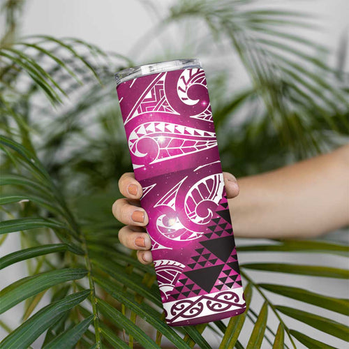 Matariki New Zealand Skinny Tumbler NZ Niho Taniwha Maori New Year Pink Galaxy
