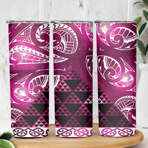 Matariki New Zealand Skinny Tumbler NZ Niho Taniwha Maori New Year Pink Galaxy