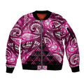 Matariki New Zealand Sleeve Zip Bomber Jacket NZ Niho Taniwha Maori New Year Pink Galaxy