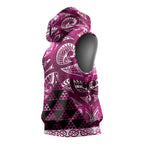 Matariki New Zealand Sleeveless Hoodie NZ Niho Taniwha Maori New Year Pink Galaxy