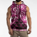 Matariki New Zealand Sleeveless Zip Hoodie NZ Niho Taniwha Maori New Year Pink Galaxy