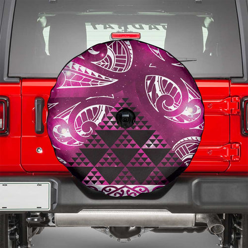 Matariki New Zealand Spare Tire Cover NZ Niho Taniwha Maori New Year Pink Galaxy