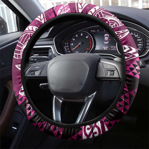 Matariki New Zealand Steering Wheel Cover NZ Niho Taniwha Maori New Year Pink Galaxy