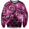 Matariki New Zealand Sweatshirt NZ Niho Taniwha Maori New Year Pink Galaxy
