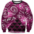 Matariki New Zealand Sweatshirt NZ Niho Taniwha Maori New Year Pink Galaxy