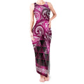 Matariki New Zealand Tank Maxi Dress NZ Niho Taniwha Maori New Year Pink Galaxy
