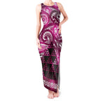 Matariki New Zealand Tank Maxi Dress NZ Niho Taniwha Maori New Year Pink Galaxy
