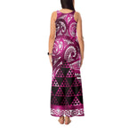 Matariki New Zealand Tank Maxi Dress NZ Niho Taniwha Maori New Year Pink Galaxy