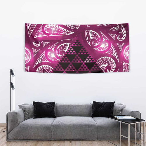 Matariki New Zealand Tapestry NZ Niho Taniwha Maori New Year Pink Galaxy