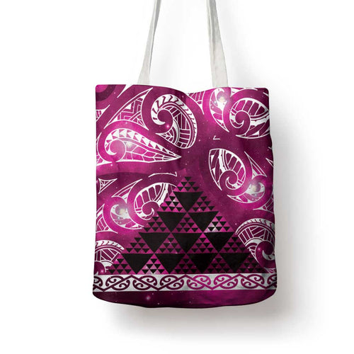 Matariki New Zealand Tote Bag NZ Niho Taniwha Maori New Year Pink Galaxy