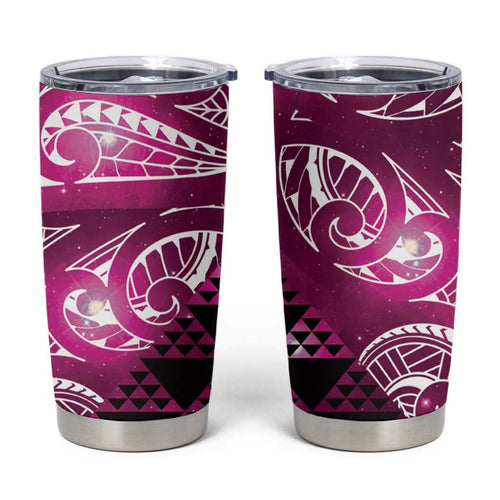 Matariki New Zealand Tumbler Cup NZ Niho Taniwha Maori New Year Pink Galaxy