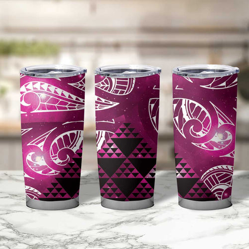 Matariki New Zealand Tumbler Cup NZ Niho Taniwha Maori New Year Pink Galaxy