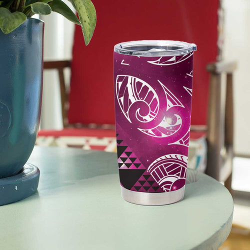 Matariki New Zealand Tumbler Cup NZ Niho Taniwha Maori New Year Pink Galaxy