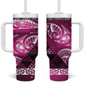 Matariki New Zealand Tumbler With Handle NZ Niho Taniwha Maori New Year Pink Galaxy