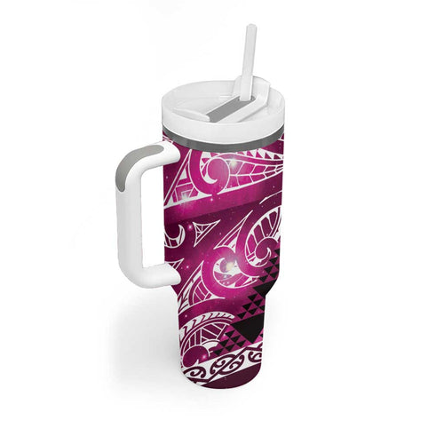 Matariki New Zealand Tumbler With Handle NZ Niho Taniwha Maori New Year Pink Galaxy