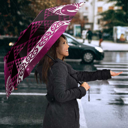 Matariki New Zealand Umbrella NZ Niho Taniwha Maori New Year Pink Galaxy