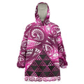 Matariki New Zealand Wearable Blanket Hoodie NZ Niho Taniwha Maori New Year Pink Galaxy