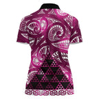 Matariki New Zealand Women Polo Shirt NZ Niho Taniwha Maori New Year Pink Galaxy