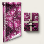 Matariki New Zealand Wrapping Paper NZ Niho Taniwha Maori New Year Pink Galaxy