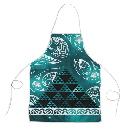 Matariki New Zealand Apron NZ Niho Taniwha Maori New Year Cyan Galaxy