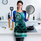 Matariki New Zealand Apron NZ Niho Taniwha Maori New Year Cyan Galaxy