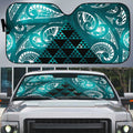Matariki New Zealand Auto Sun Shade NZ Niho Taniwha Maori New Year Cyan Galaxy