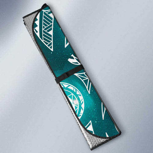 Matariki New Zealand Auto Sun Shade NZ Niho Taniwha Maori New Year Cyan Galaxy